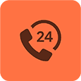 24/7 telephone icon