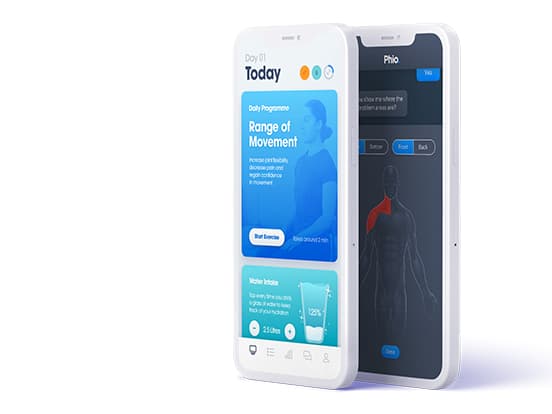 Phio app on smartphone screens