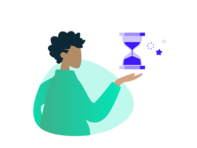 Illustration of a person holding an hourglass