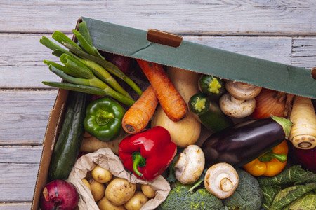A box of vegetables that help to boost your immune system