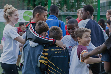 Group of young people at sports club