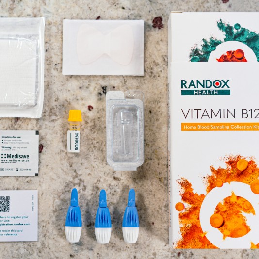 A picture of a Randox Vitamin B12 home health test kit
