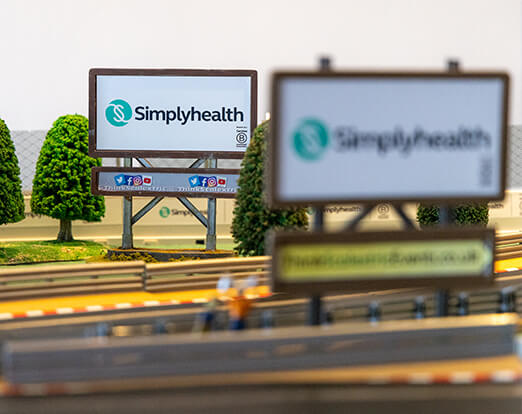 Simplyhealth billboards at Health Plan Evolution broker event
