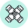 Four hands together icon