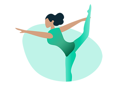 Illustration of woman stretching in yoga pose