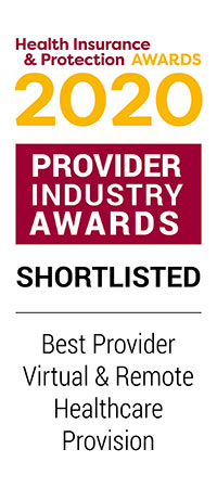 2020 best provider virtual and remote healthcare provision shortlisted logo