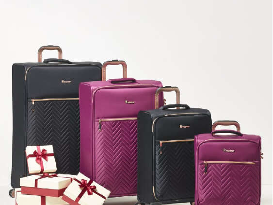 A selection of different size and colour luggage