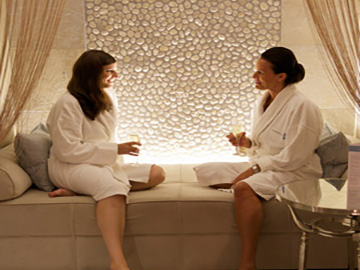 A couple enjoying a spa