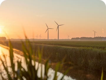 Sustainable windmills in field